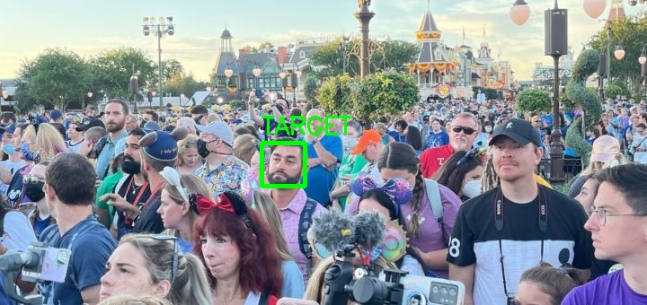 Face-localization result in a crowd image
